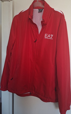 EA7 Emporio Armani Herren Trainingsjacke Rot/Weiß Gr. L Reißverschluss