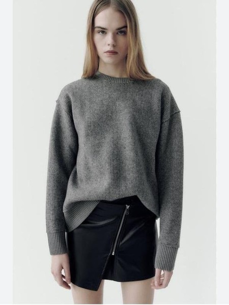 Women Hallhuber Sweater Grey Mohair M #BPYO