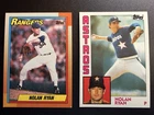 1984, 1990 Nolan Ryan Card #1 And #470 Two Card Lot Vintage.
