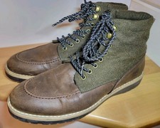 NINE WEST Mens size 10 Ankle Boot "Madhuri" Lace up Mid Rise Boots Brown