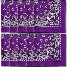 Premium Soft Cotton Designer Bandanas Pack for Men and Pack of 10 Royal Purple