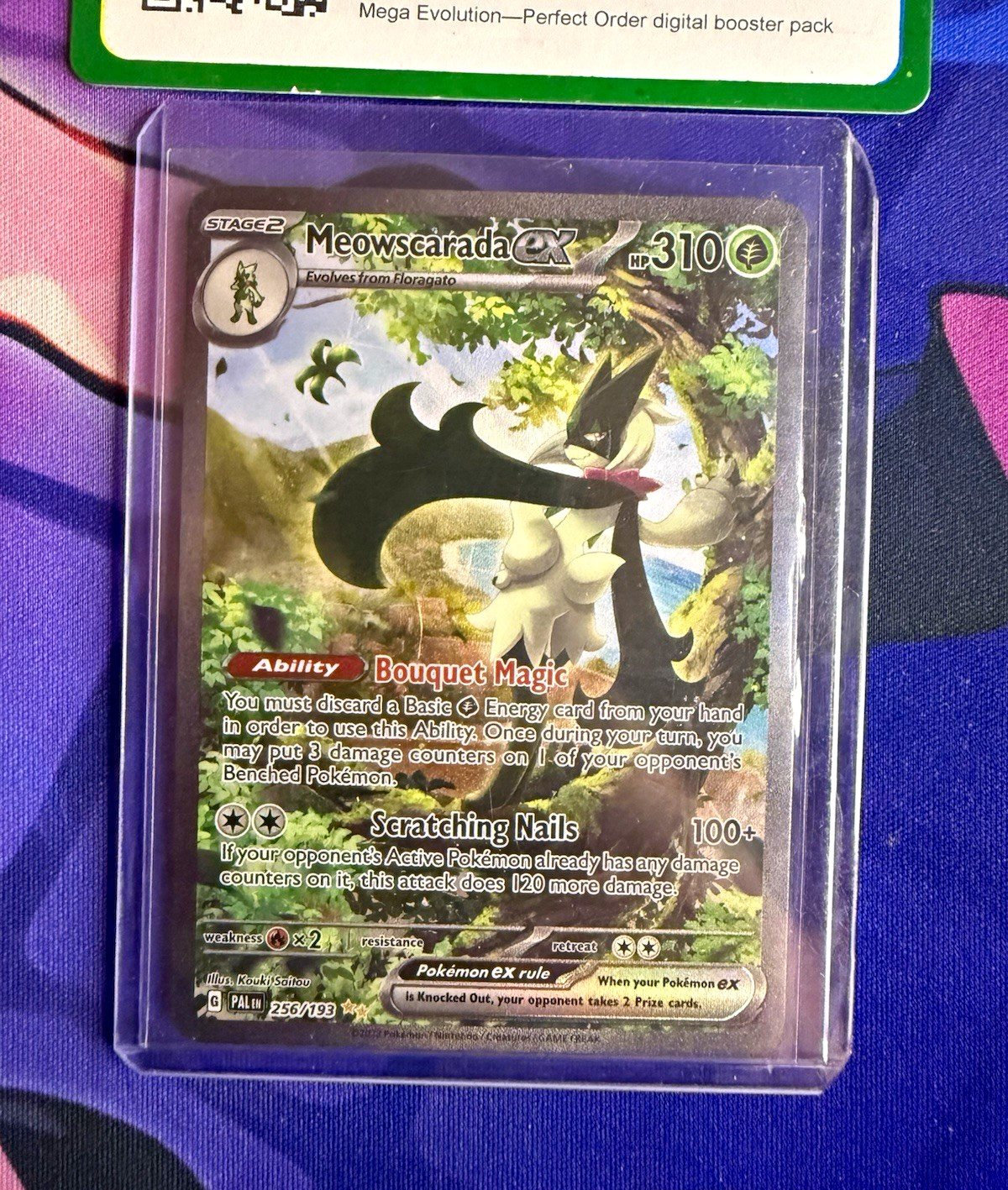 The Pokémon Company Meowscarada ex 256/193 Paldea Evolved SIR Full Art Holo