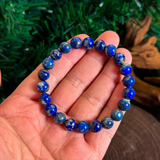 Natural Lapis Lazuli Stretch Bracelet 7mm Blue Gemstone Healing Crystal Gifts