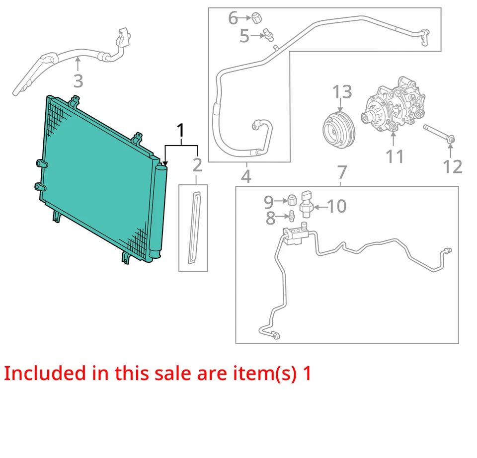 2012-2017 Toyota Camry AC Condenser 36k OEM - Image 4 of 4