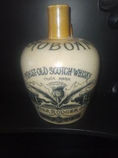 Rare Vintage Slater Roger & Co Glasgow Pottery Jeroboam Whisky Pottery Bottle