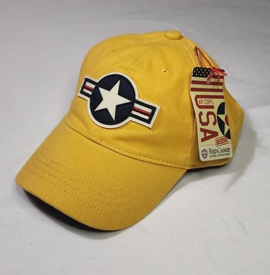 USA Air Corps Red Canoe Heritage Reissue Yellow StrapBack Hat Baseball Cap NWT