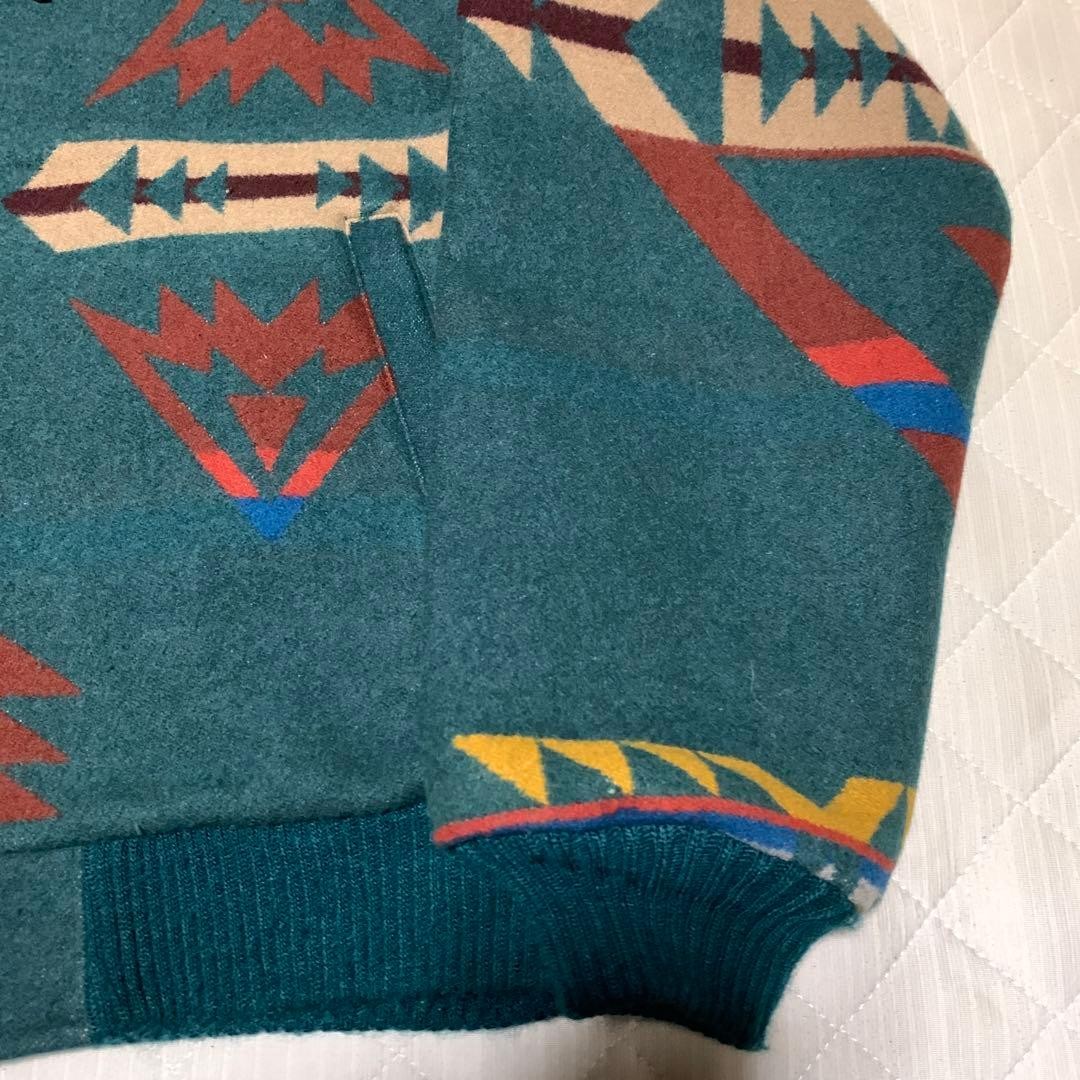 Pendleton USA Wool Rug Pattern Green Jacket L wit… - image 7