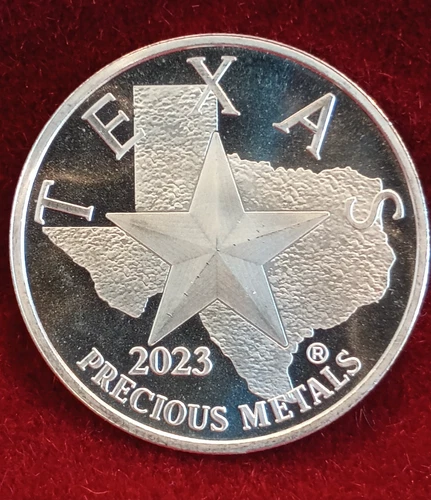 2023 TEXAS PRECIOUS METALS, Battle of San Jacinto, 1 Troy Oz .999 Fine Silver.