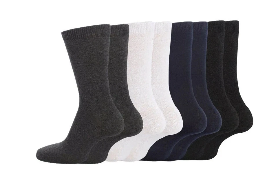 BAHOB 6 Pairs Boys Girls Kids Back to School Cotton Rich Plain Ankle School Socks