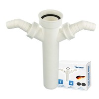 Tecuro Tauchrohr Ø 40 Mm Mit 2 X GeräTeanschluss FüR SpüLensiphon