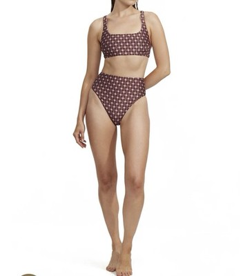 New Gottex Luma Vintage CharmSquare Bikini Top & High Waist Bottoms, Size 8