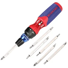 Versatile 12-in-1 Ratcheting Screwdriver Set with Double End Bits for Efficiency