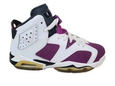 Air Jordan 6 Retro Grape Athletic Shoes Youth 4Y Womens 5.5 Purple White Sneaker