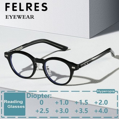 Unisex TR90 Oval Anti Blue Light Reading Glasses Clear Lens Presbyopic Readers