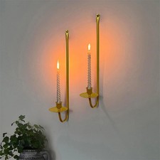 Metal Wall Candle Sconce Set Modern Wall Mount Candle Holders For Fireplace