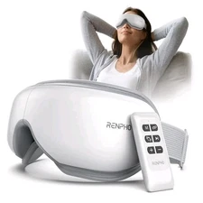 RENPHO Rechargeable Eye Massager Remote Control Heat and Music Bluetooth