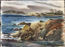 Harold Gretzner Original Painting Art California Impressionism Monterey Bay