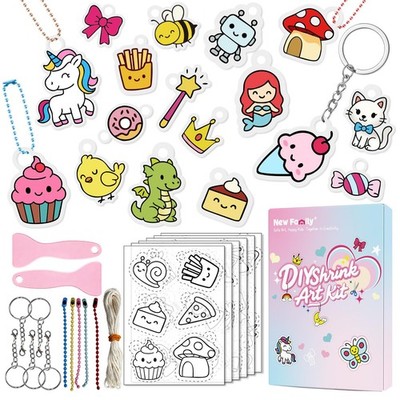 Shrink Art Kit for Kids Unicorn & Magical & Pre-Cut Shaped Shrinky Dinks  Jew...
