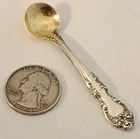 MELROSE by Gorham Sterling Silver Salt Spoon 2 7/8" Gold Wash NO MONOGRAM
