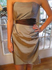 SOPHIA TOLLE GRAY / SILVER BRIDESMADE DRESS SIZE 6