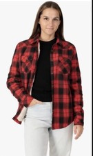 Womens Sherpa Fleece Lined Flannel Shirt Jacket Sz XL