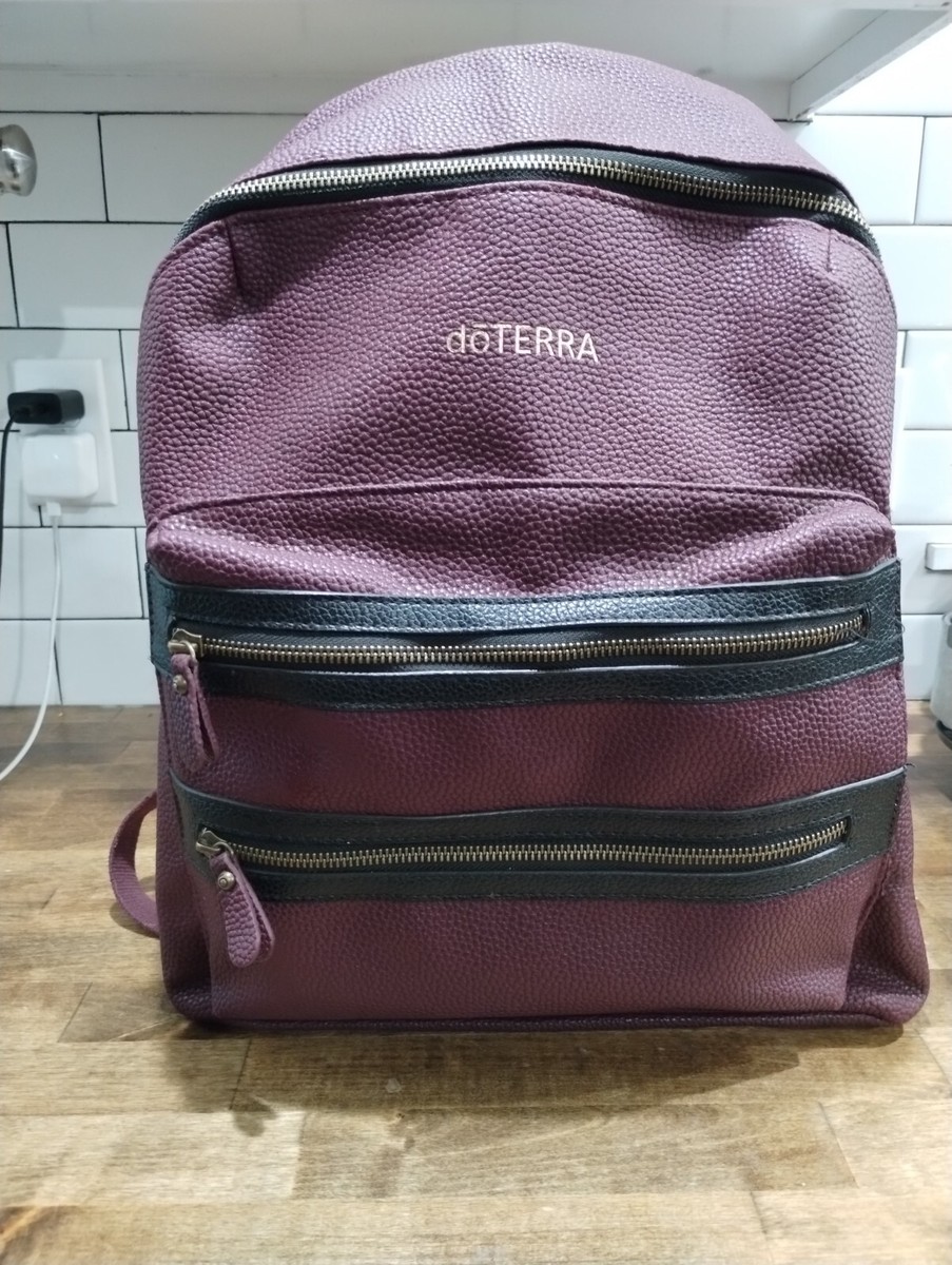 Doterra Convention Backpack Burgundy Vegan Leather Essential Oils