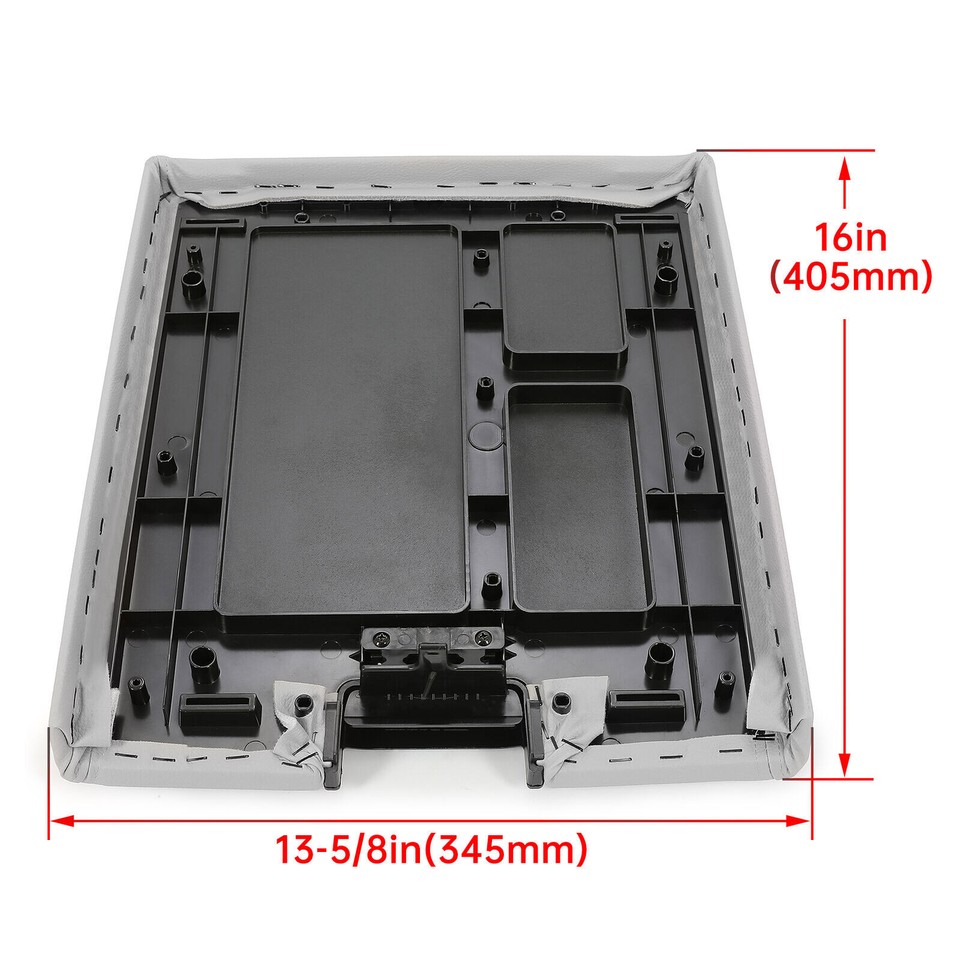 Console Lid Replacement Center For Chevy Silverado &amp; GMC Sierra - Gray Leather, Direct Fit 2014 Silverado Center Console