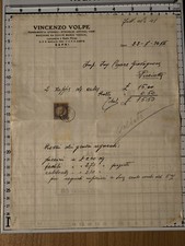 Sapri Ricevuta Vendita 1934 Vincenzo Volpe Ferramenta A Ing.Giovagnone Pisciotta