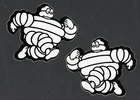 LOT OF 2 MICHELIN BIBENDUM BIB RUNNER STICKERS @ 1980S HEIGHT 12 CM