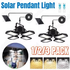 Solar Pendant Light Outdoor Indoor 168LED Solar Powered Motion Sensor Shed Light