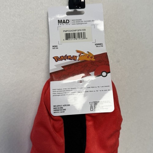 Pokemon Cozy Slipper Socks Shoe Size Small Adult MEN Poke Ball NEW - Picture 3 of 6