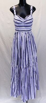 j crew striped ruffle maxi dress