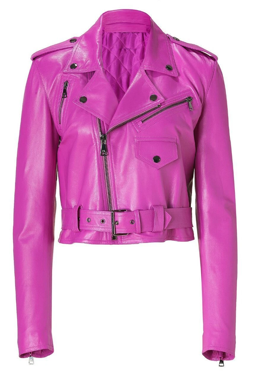 Womens Pink Leather Jacket Motorcycle Genuine Lambskin Size S M L XL XXL - 334
Opens in a new window