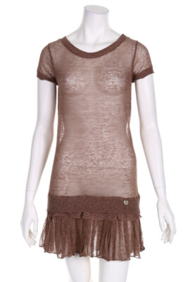 REBEL QUEEN by LIU JO Knit Dress Knit Linen I 42 = D 36 light brown NEW