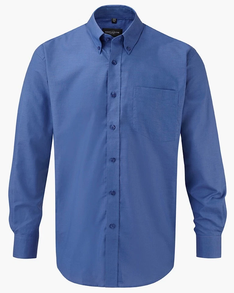Russell Oxford Blue Shirt 932M Mens Long Sleeve 14.5" 37/38CM