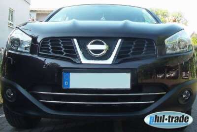 Grill Leisten Stoßstange vorne Edelstahl passend für Nissan Qashqai +2 2010-2013
