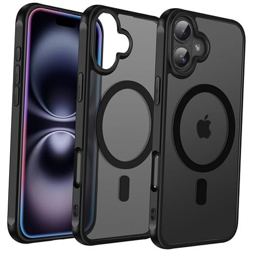 Magnetic Case for [Compatible with Magsafe] [15 FT iPhone 16 6.1'' Matte Black