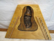 Hand Carved Lap Musical Instrument Old Man Figural Zither Ah-Weh Hut Crafts