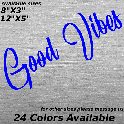 PAIR B good vibes custom lettering decal sticker car bumper window glass