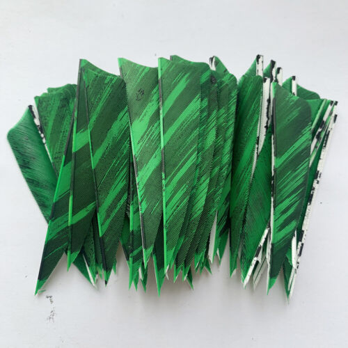 50PCS 3IN Camouflage Light Green Shield Turkey Feathers Archery Arrow Feather RW - Picture 2 of 6