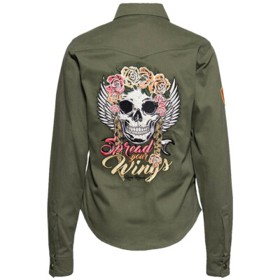 Queen Kerosin Rockabilly Biker Adventure Gear Hemdjacke - Spread Your Wings