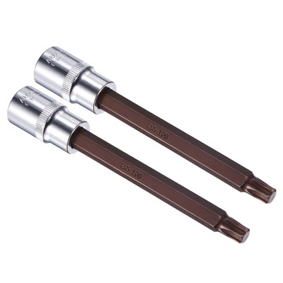 2Pcs 1/2'' Drive x T50 Torx Bit Socket S2 Alloy Steel Bit CR-V 140mm Length