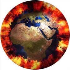 Slipmat Slip Mat Pad for 12" Turntable LP DJ Record Player EARTH GLOBAL FLAMES