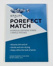 1 SpaLife POREPERFECT MATCH 3 Hydrocolloid Nose Strips  24 Pimple Patches BLUE