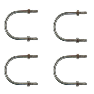 3.25''L U-Bolts, 1/4''-20 Thread With Hex Nuts, 450 Lbs WLL, Stainless Steel 4 Pcs