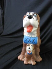 Vintage Saint Bernard Dogs Plastic Coin Bank Banker Systems Inc Retro Piggy Bank