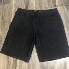 Rocawear Jean Shorts Mens 46 Black Baggy Embroidered R Skater Hip Hop 42 Waist