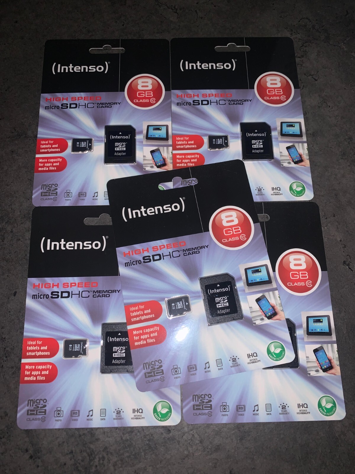 sd card lot 5, 8gb, Intenso new-image