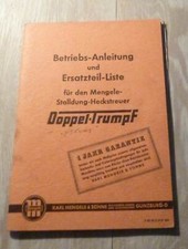 Mengele Stalldungstreuer Doppeltrumpf Z 3 + 4 to Anleitung und Ersatzteilliste