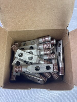Burndy N60-2-STR-CU Two-Hole Lug Compression Connector (Lot of 24)NEW